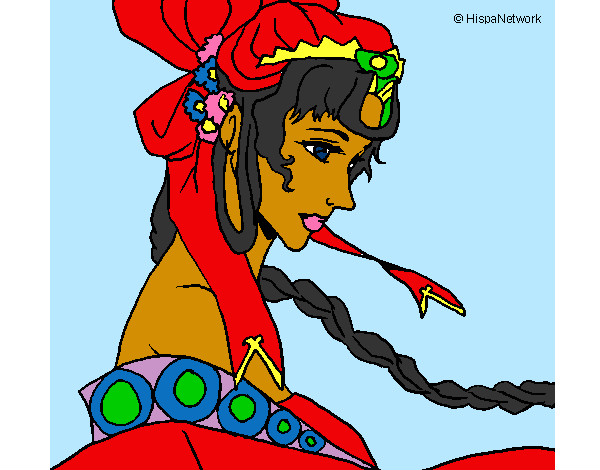 Coloring page Chinese princess painted bymade12
