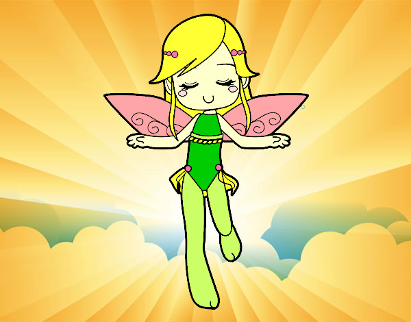 Coloring page Fairy flying painted bymade12