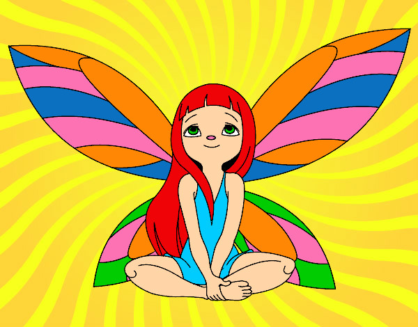Coloring page Fantastic fairy painted bymade12