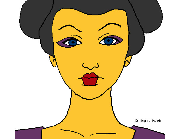 Coloring page Geisha face painted bymade12