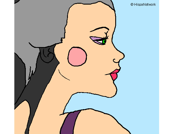 Coloring page Geisha profile painted bymade12