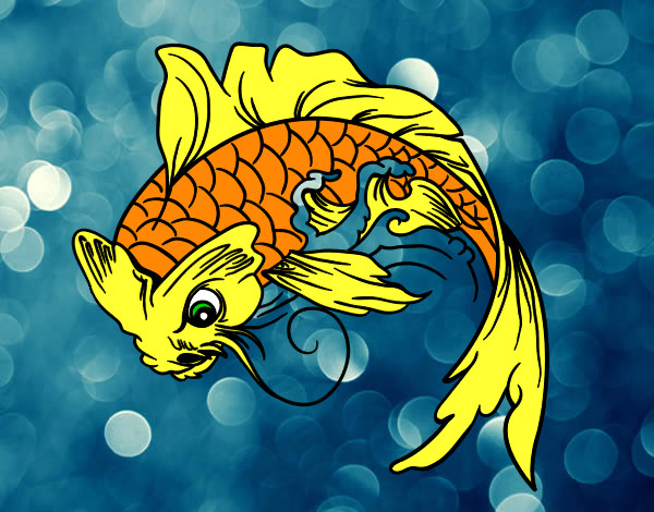 Coloring page Koi fish painted bymade12