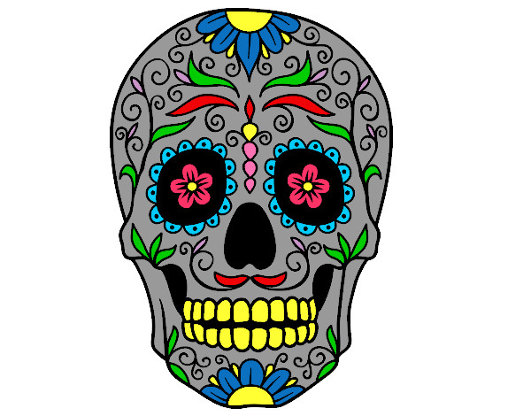 Coloring page Mexican skull painted bymade12