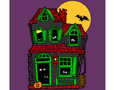 Coloring page Mysterious house II painted bycmm777