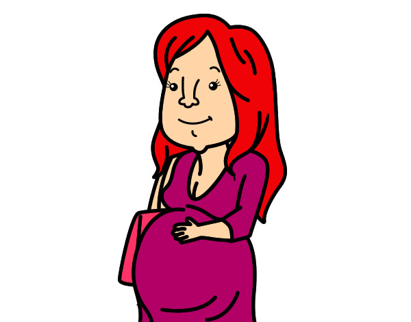 Coloring page Pregnant woman painted bybella