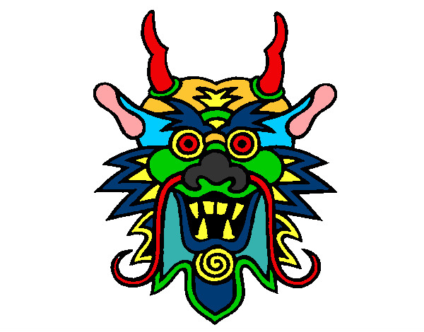 Coloring page Dragon face painted bymade12