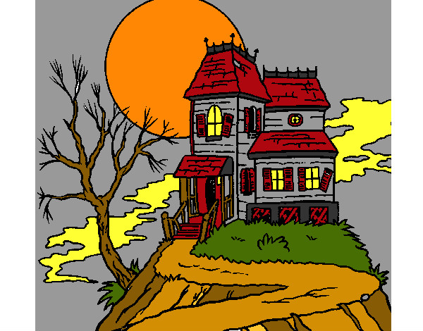 Coloring page Haunted house painted bymade12