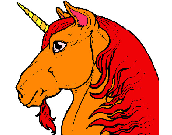 Coloring page Unicorn head painted bymade12