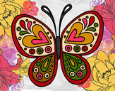 Coloring page Butterfly mandala painted byktmwinit