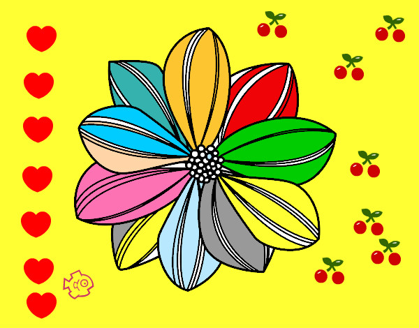 Coloring page Daisy flower painted bywawa