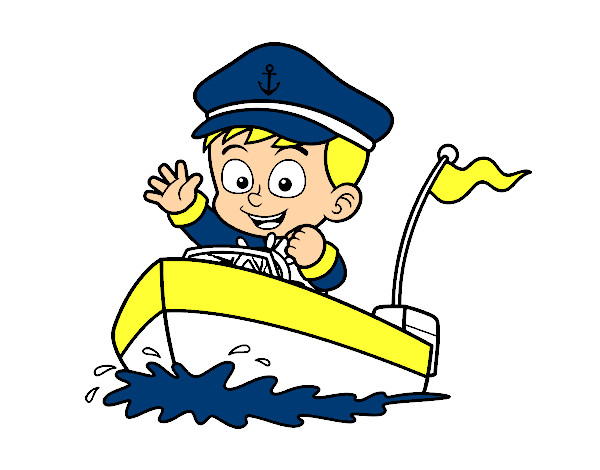 Coloring page Boat and captain painted byjuli