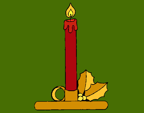 Coloring page Christmas candle painted byMissFranky