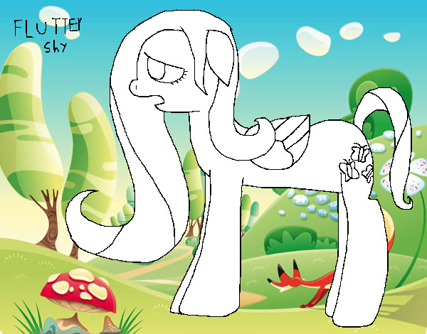 Coloring page Flutter shy painted byK-BRONY