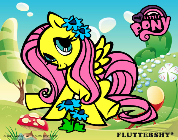 Coloring page Fluttershy painted byK-BRONY