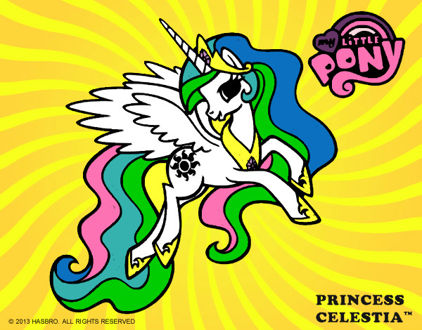 Coloring page Princess Celestia painted byK-BRONY