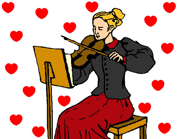 Coloring page Female violinist painted byShebear