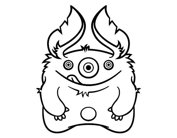 Coloring page Furry Monster painted byLeah
