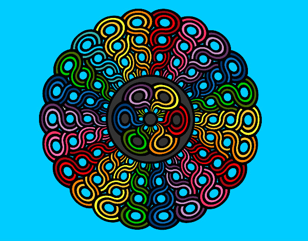 Coloring page Mandala braided painted byShebear
