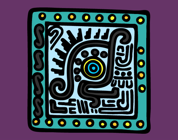 Coloring page Maya symbol painted byShebear