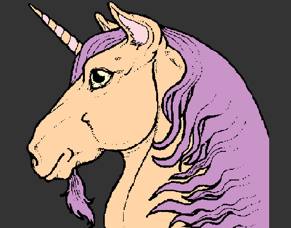 Coloring page Unicorn head painted byShebear