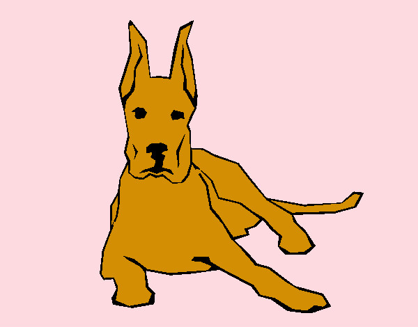 Coloring page Great dane lying down painted bymaja5