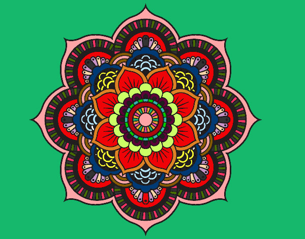 Coloring page Mandala oriental flower painted byAmzie