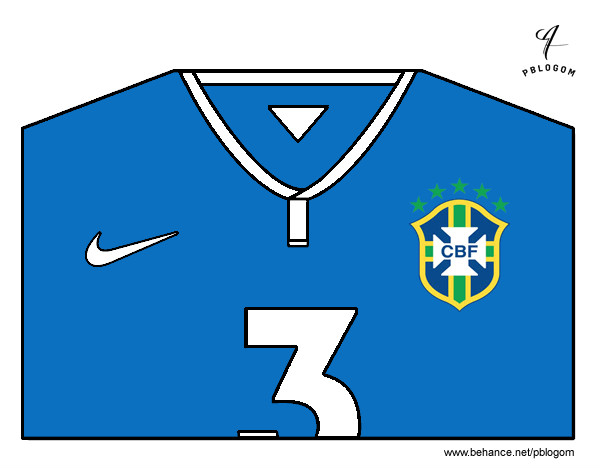 Coloring page Brazil World Cup 2014 t-shirt painted byStriker