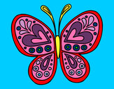 Coloring page Butterfly mandala painted byemily1234