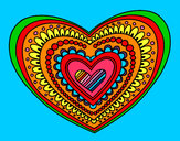Coloring page Heart mandala painted byemily1234