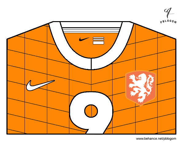 Coloring page Holland World Cup 2014 t-shirt painted byStriker