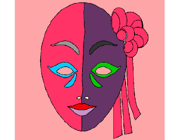 Coloring page Italian mask painted byGemma