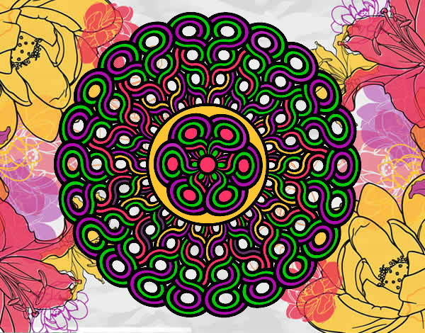 Coloring page Mandala braided painted byGemma