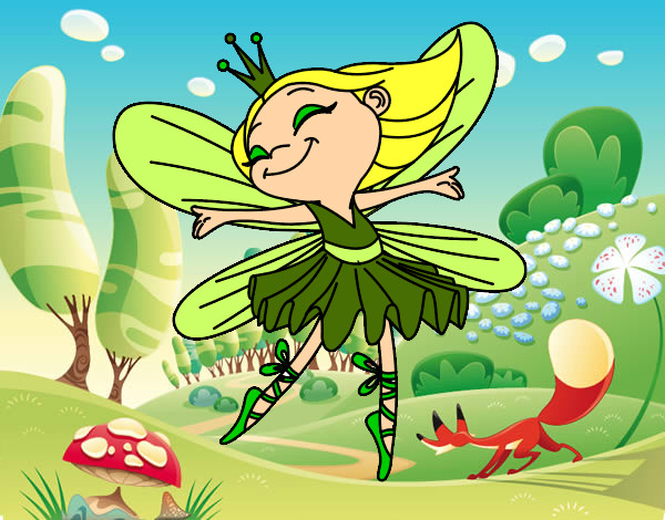 Coloring page Fairy with wings painted byMeli