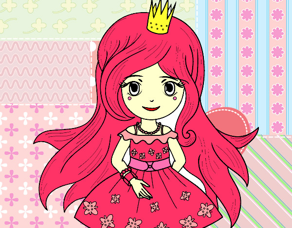 Coloring page Spring princess painted byMeli