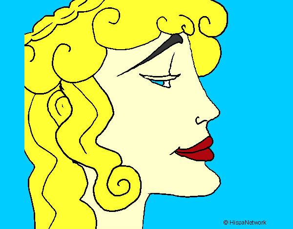 Coloring page Woman's head painted byMeli