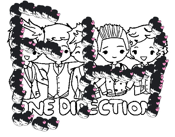 Coloring page One direction painted byMeli