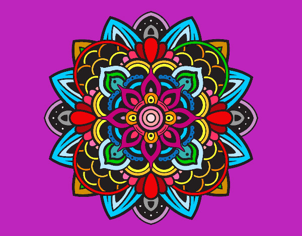 Coloring page Decorative mandala painted byaishu