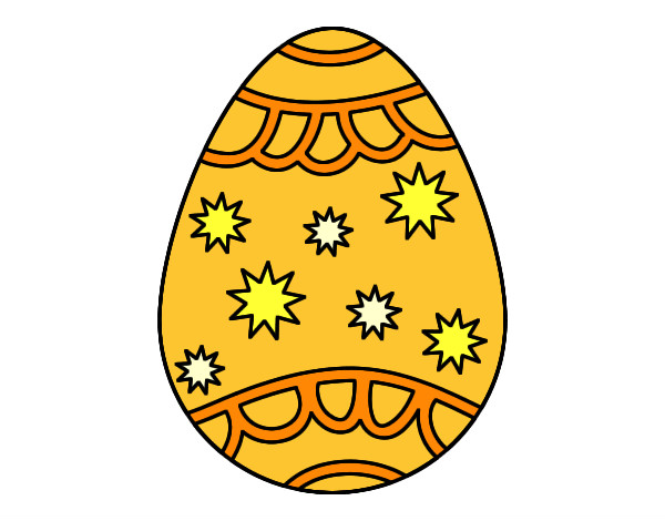 Coloring page Egg with stars painted byAutumn