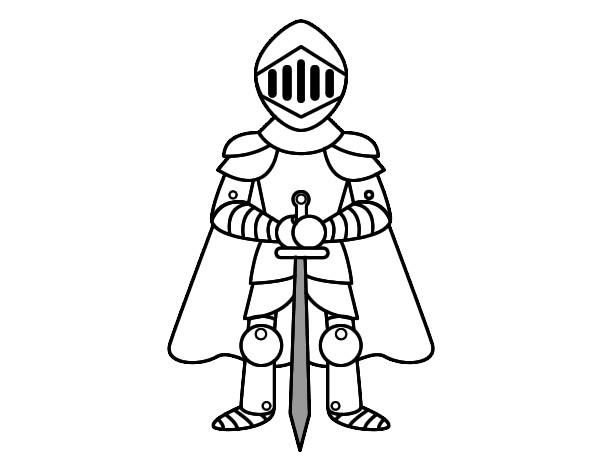 Coloring page Knight with cape painted byLindahu72