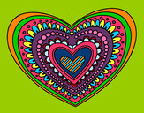 Coloring page Heart mandala painted byshadosista