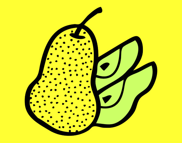 Coloring page Pear cut painted byNate