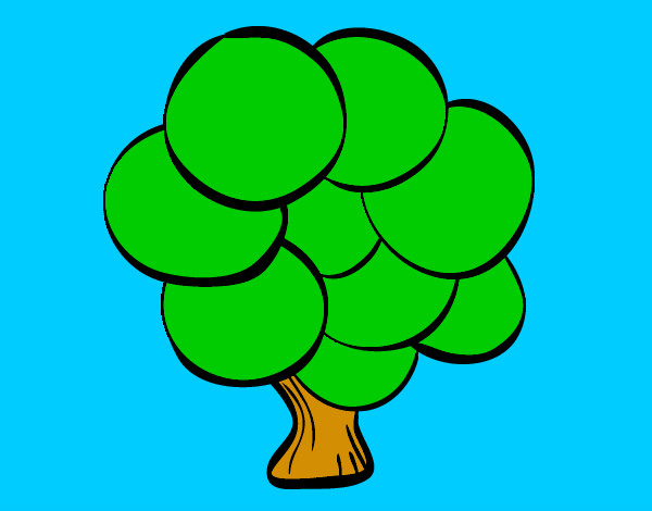 Coloring page Tree with round leaves painted byNate