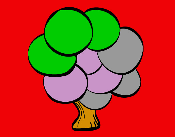 Coloring page Tree with round leaves painted byNate