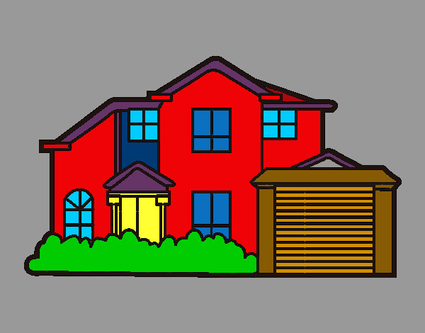 Coloring page Detached house painted byNate