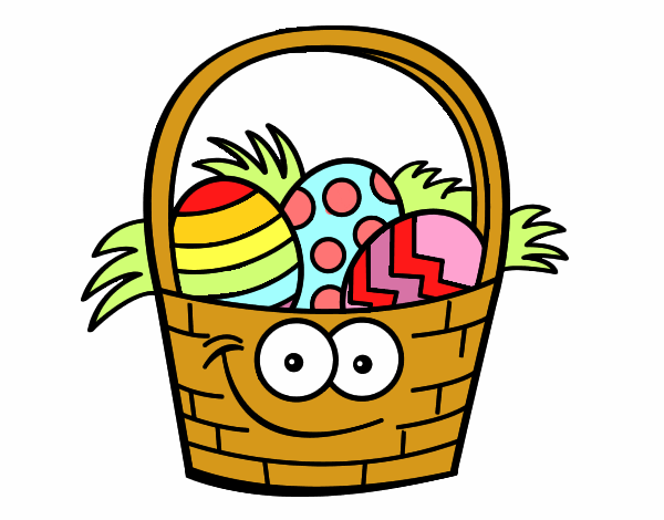 Coloring page Basket of Easter eggs painted byAvaRachel