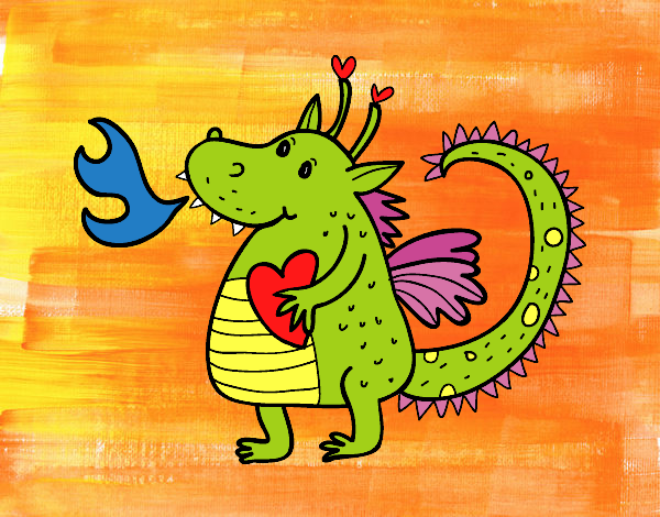 Coloring page Childish dragon painted bybarbie_kil