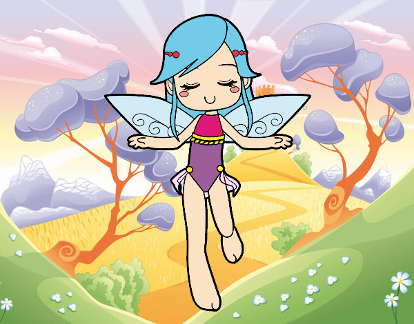 Coloring page Fairy flying painted bybarbie_kil