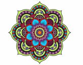 Coloring page Mandala oriental flower painted bynessab82
