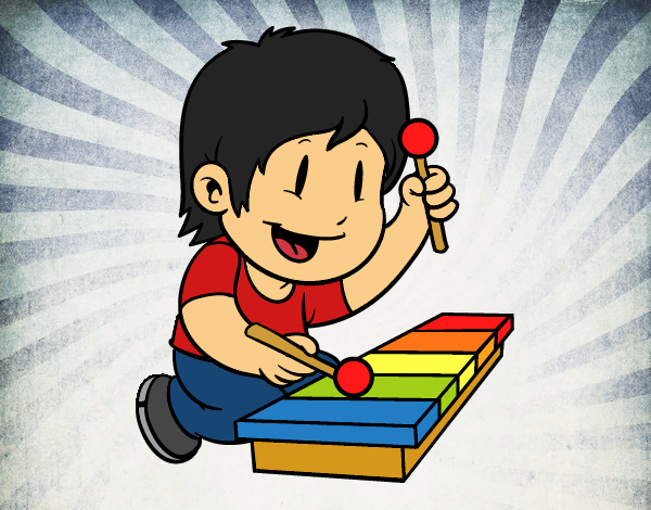 Coloring page Children with xylophone painted byShelbyGee