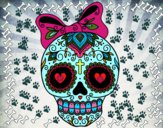 Mexican skull with bow
